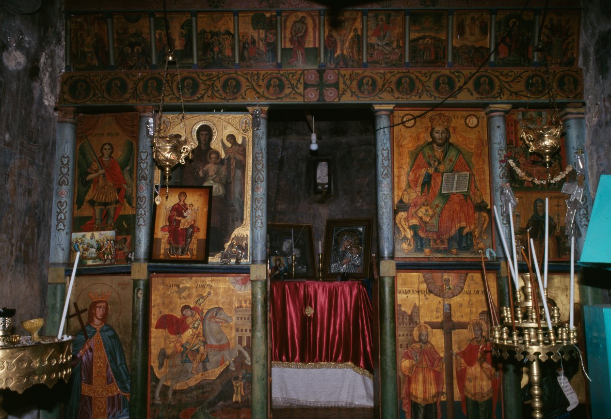 Iconostasis in Church of Agia Paraskevi, Anisaraki, Crete, Greece by Unbekannt Unbekannt