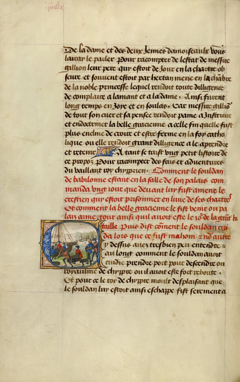 Initial C: Troops Loading Provisions onto a Ship by Lieven van Lathem