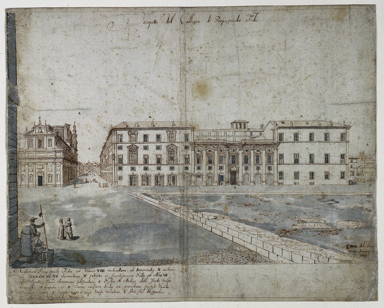 Eighteen Views of Rome: The Collegio di Propaganda Fide, 1665 by Lievin Cruyl