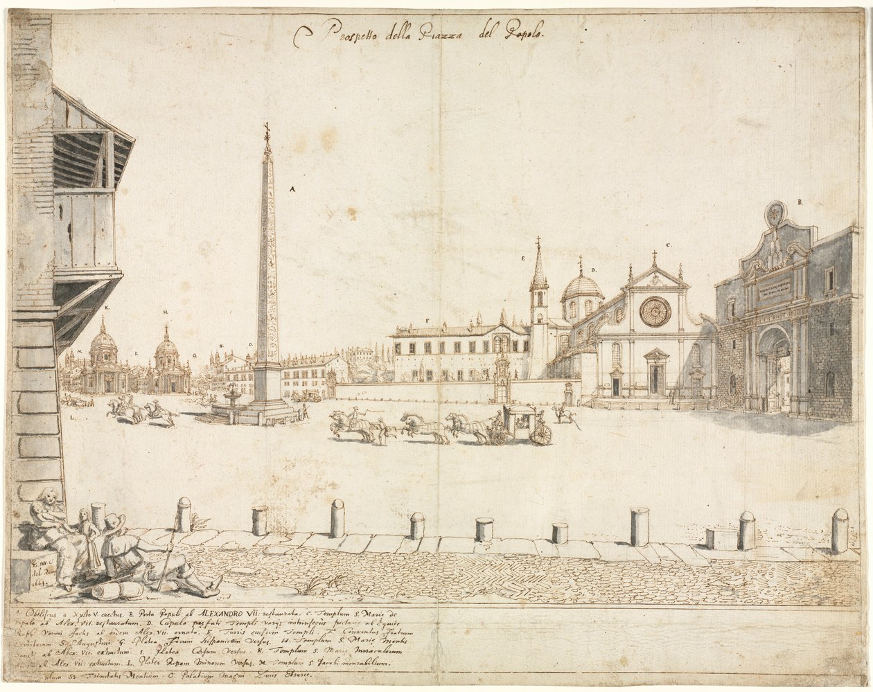 Eighteen Views of Rome: The Piazza del Popolo by Lievin Cruyl