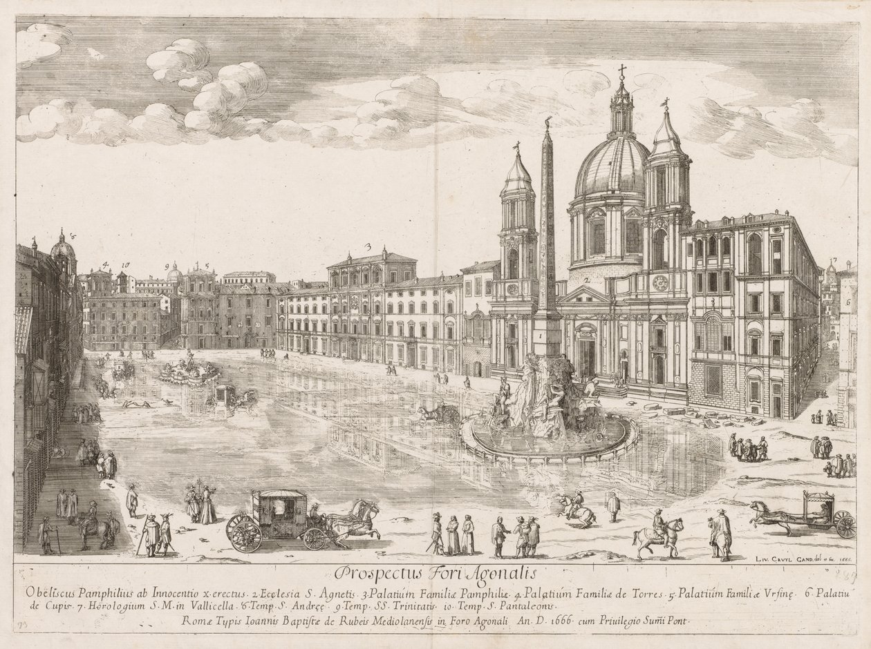 Piazza Navona from Prospectus Locurum Urbis Romae Insignium by Lievin Cruyl
