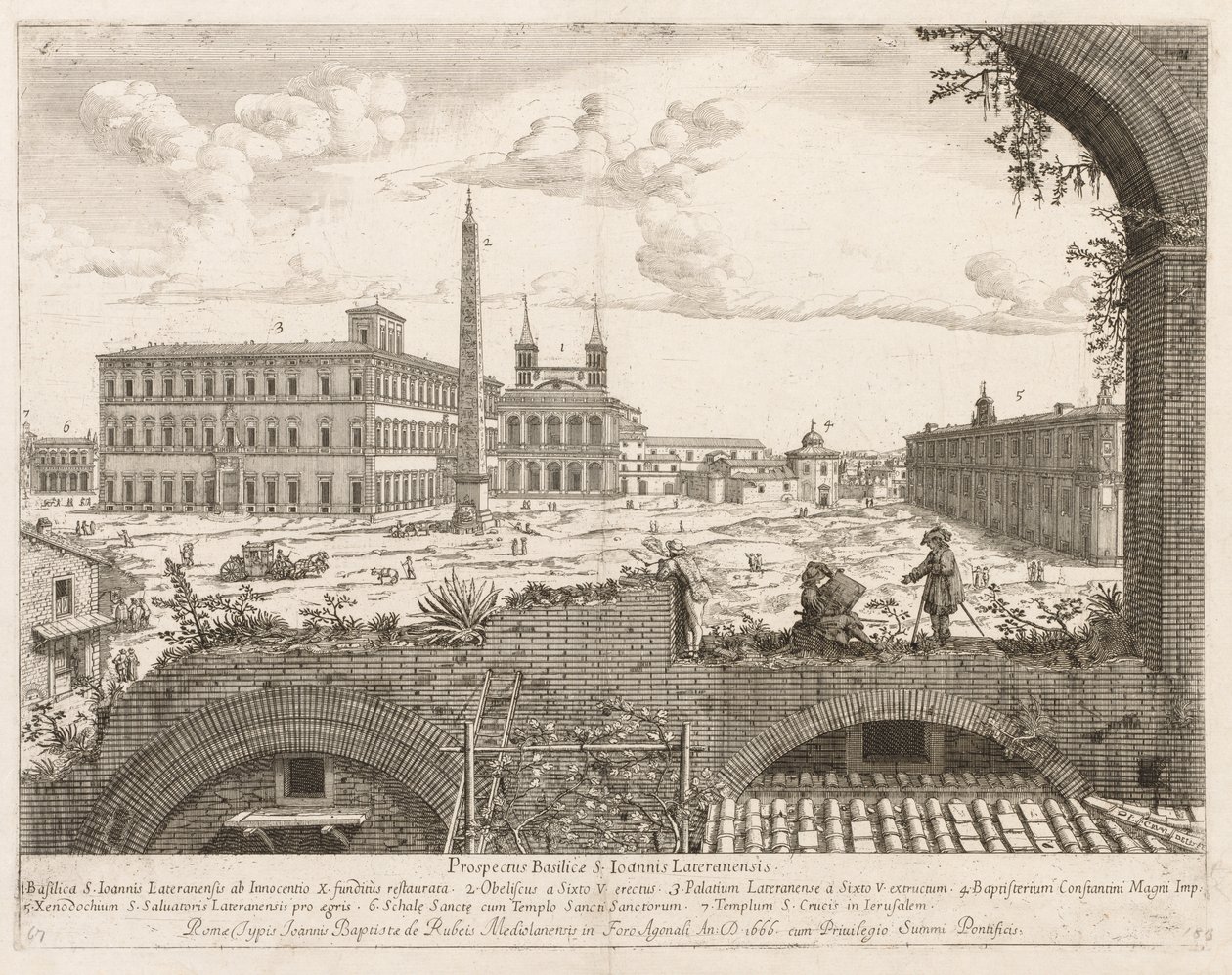 S. Giovanni in Laterano from Prospectus Locurum Urbis Romae Insignium by Lievin Cruyl