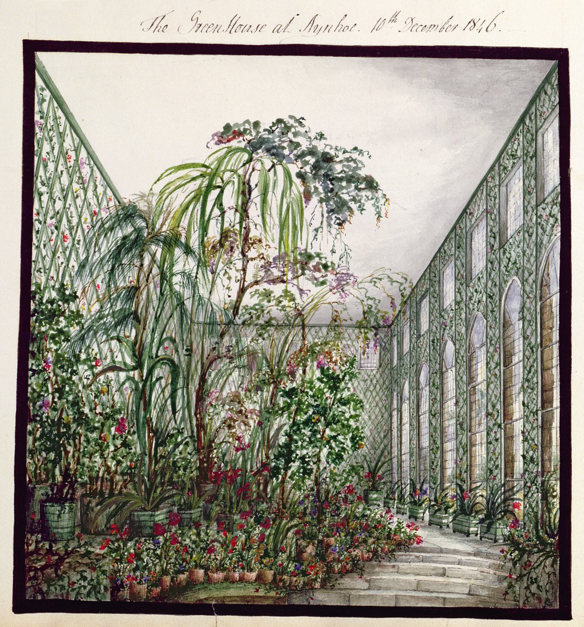 The Greenhouse at Aynhoe, 1846 by Lili Cartwright