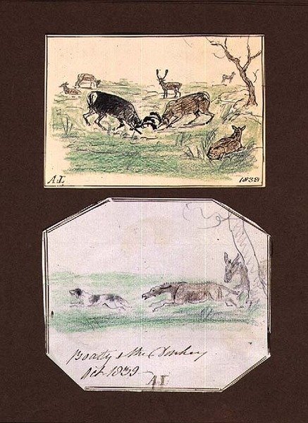 Szenen im Park von Aynhoe (eine Seite aus einem Skizzenbuch) von Lili Cartwright