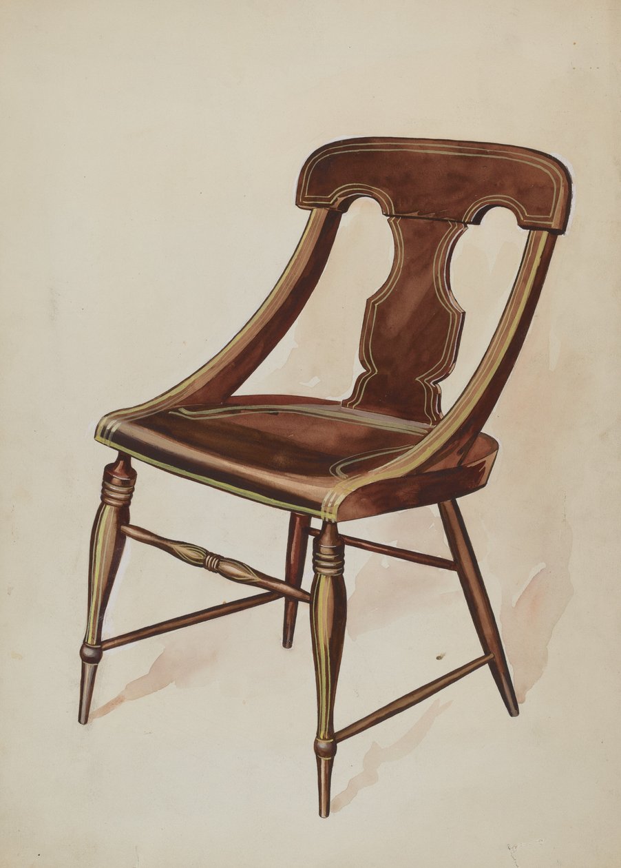 Chair painted, c. 1937 by Lillian Causey