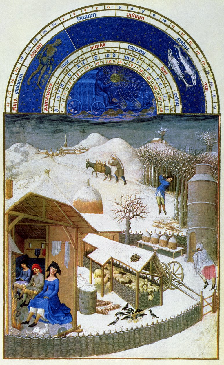 Facsimile of February: Farmyard Scene with Peasants, copied from 