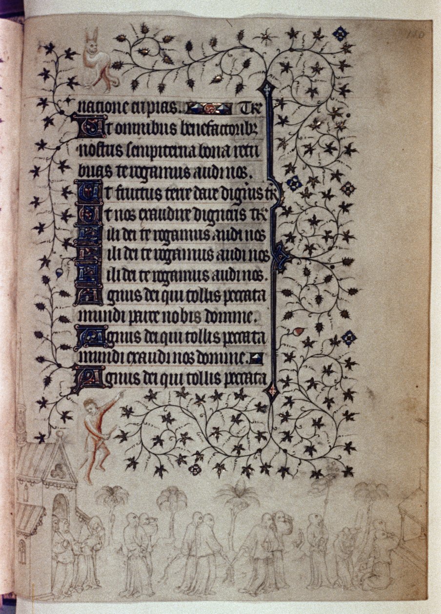 Litany of a Book of Hours: Great Procession in Rome Against the Plague by Limbourg Brothers