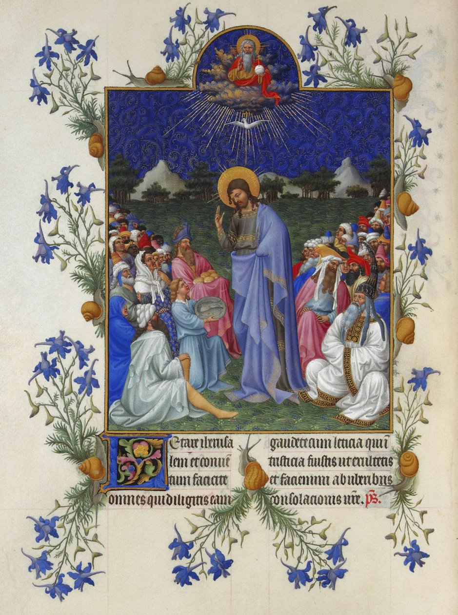 Très Riches Heures du Duc de Berry - The Feeding of the Multitude by Limbourg Brothers