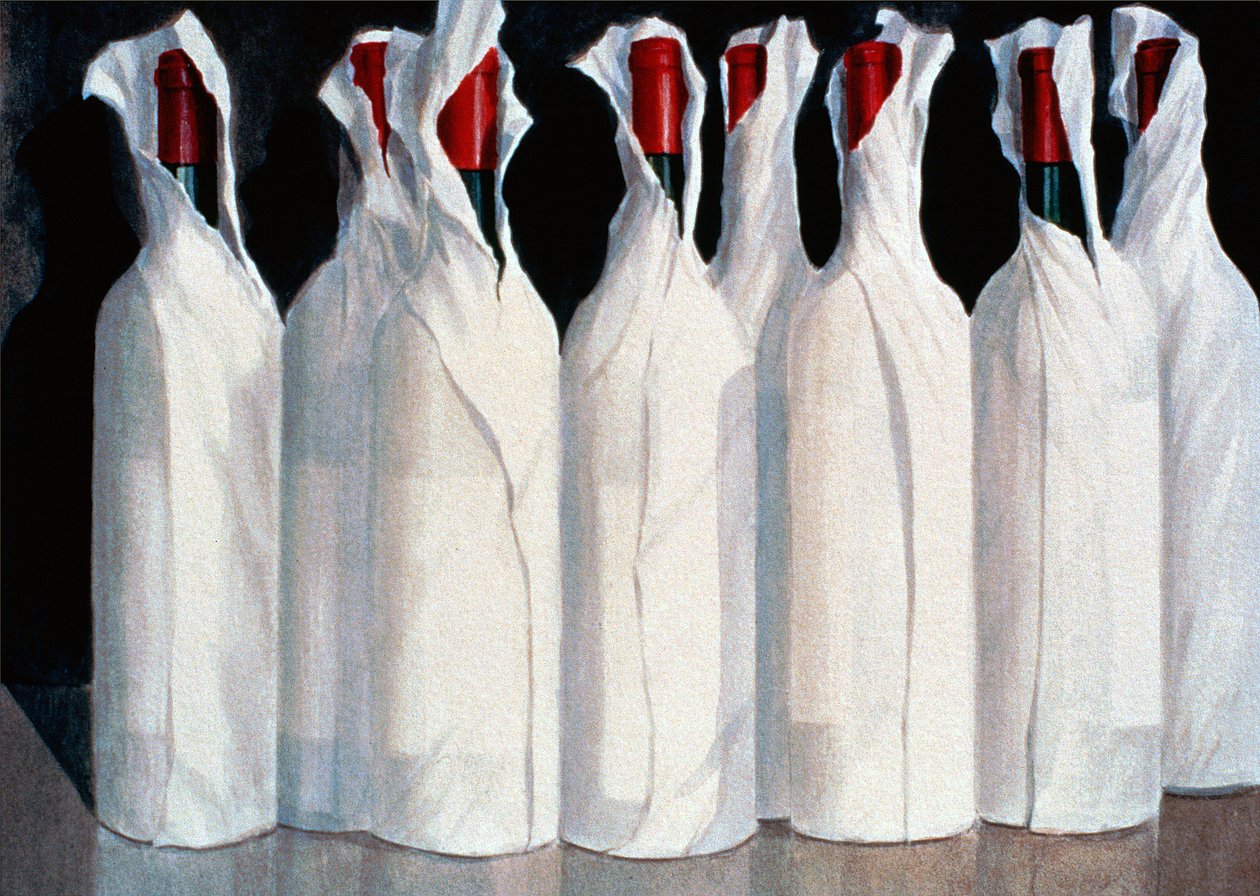 Wrapped Wine Bottles, Number 1 by Lincoln Seligman