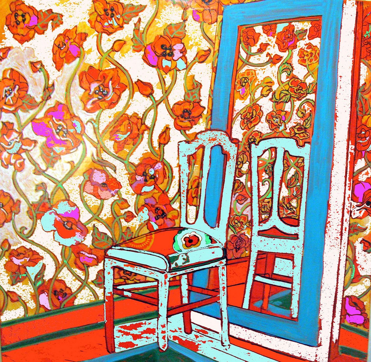 Chair and Mirror, 2014 by linda arthurs