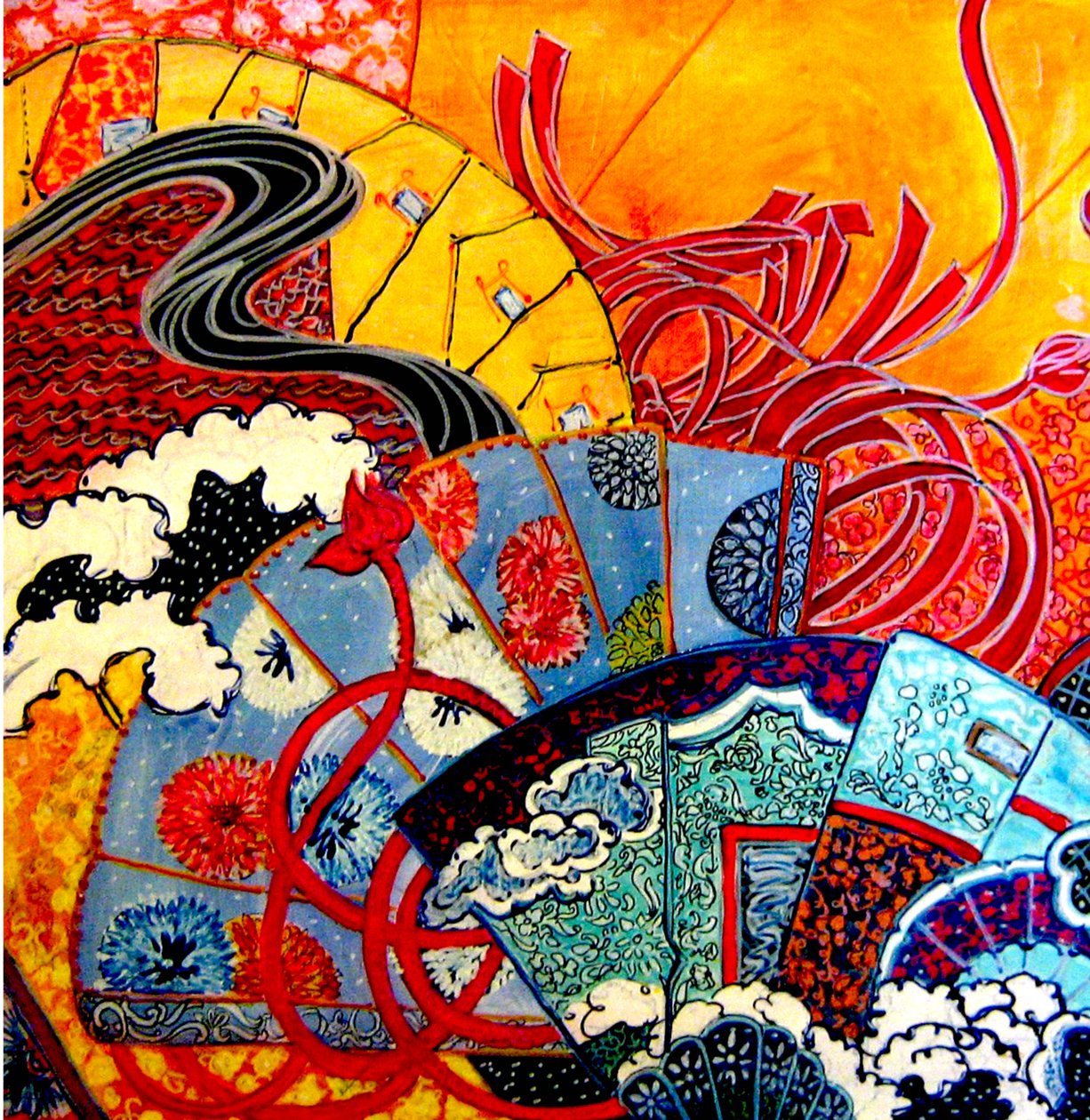 Oriental Fans, 2013 by linda arthurs