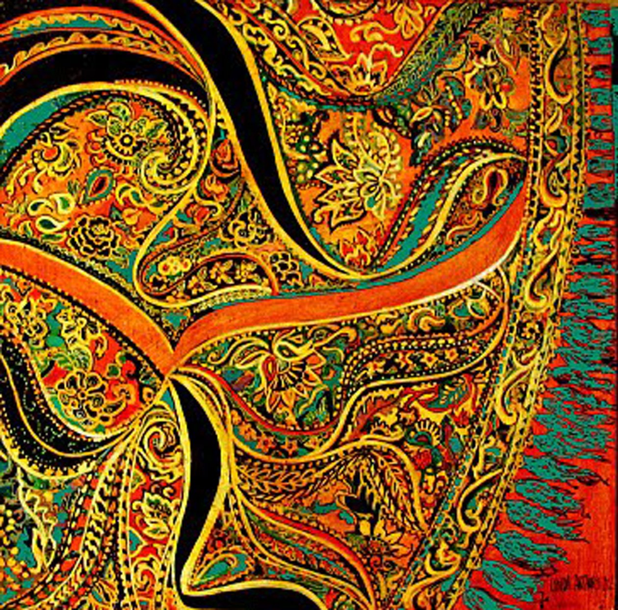 Paisley Scarf Upclose by linda arthurs