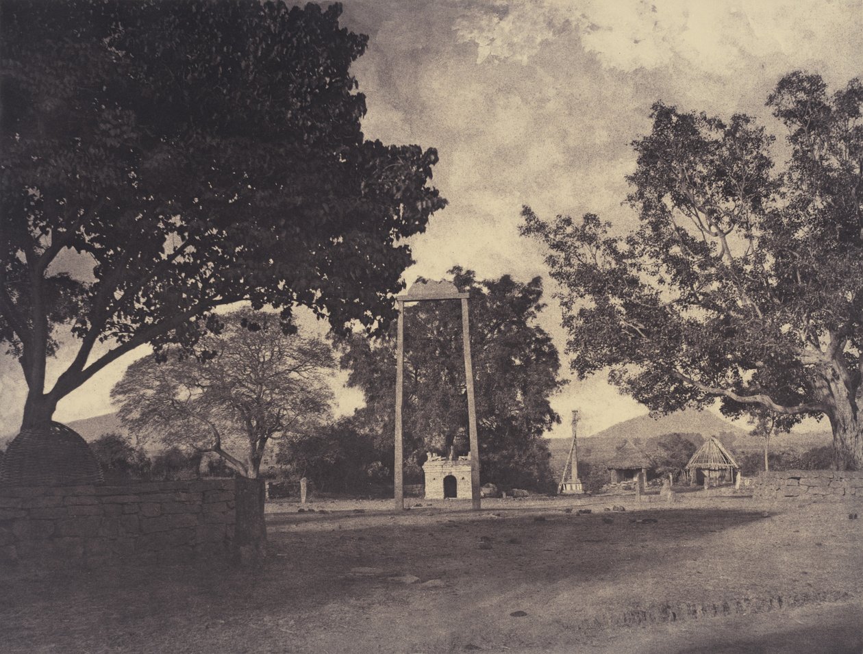 Beekinpully: Permaul’s Swing at Mariammah Covil, December 1857-January 1858 by Linnaeus Tripe