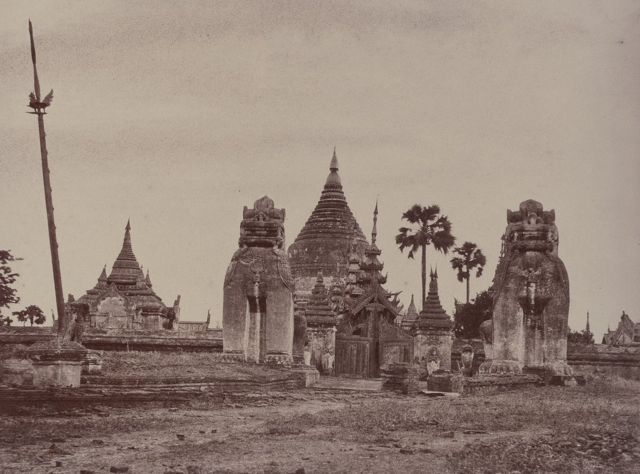 Pugahm Myo: Entrance to the Shwe Zeegong Pagoda by Linnaeus Tripe