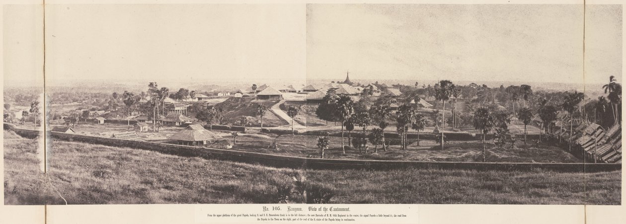 Rangoon: View of the Cantonment by Linnaeus Tripe