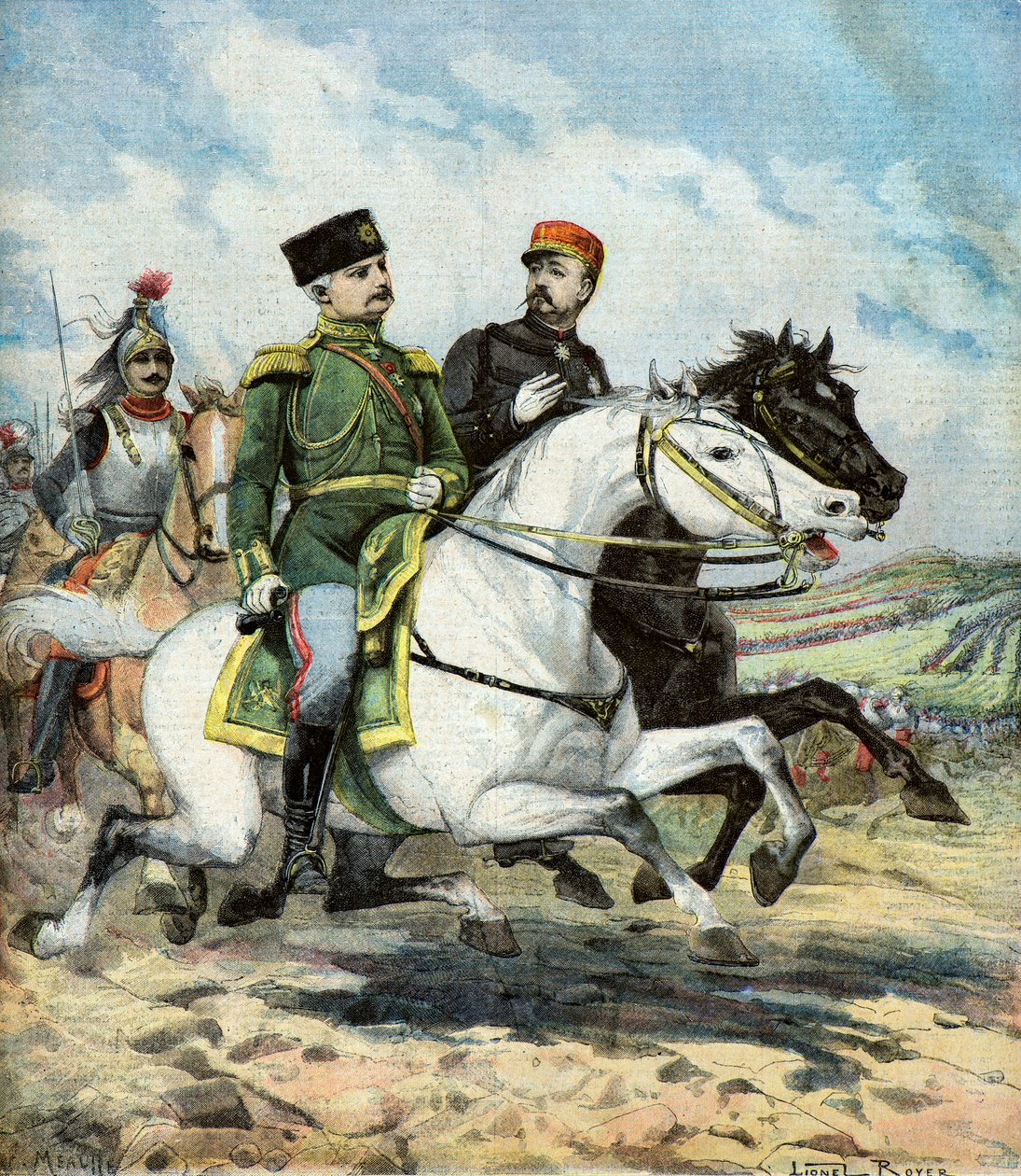 French General Saussier and Russian General Dragomiroff by Lionel Noel Royer