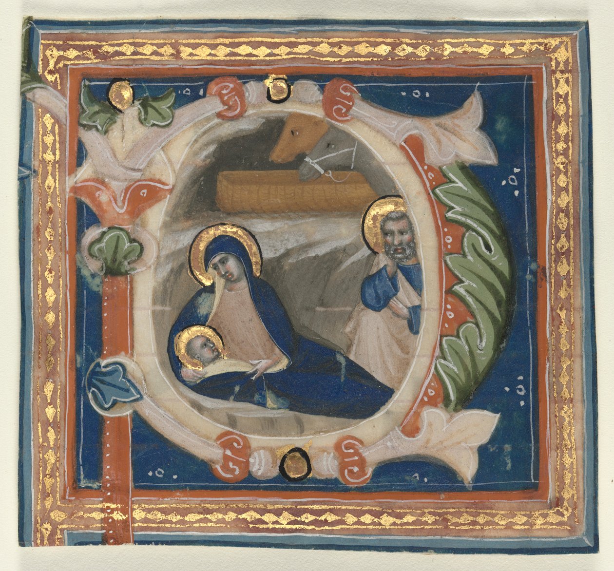 Historiated Initial P Excised from a Gradual: The Nativity, c. 1350-1375 by Lippo Vanni