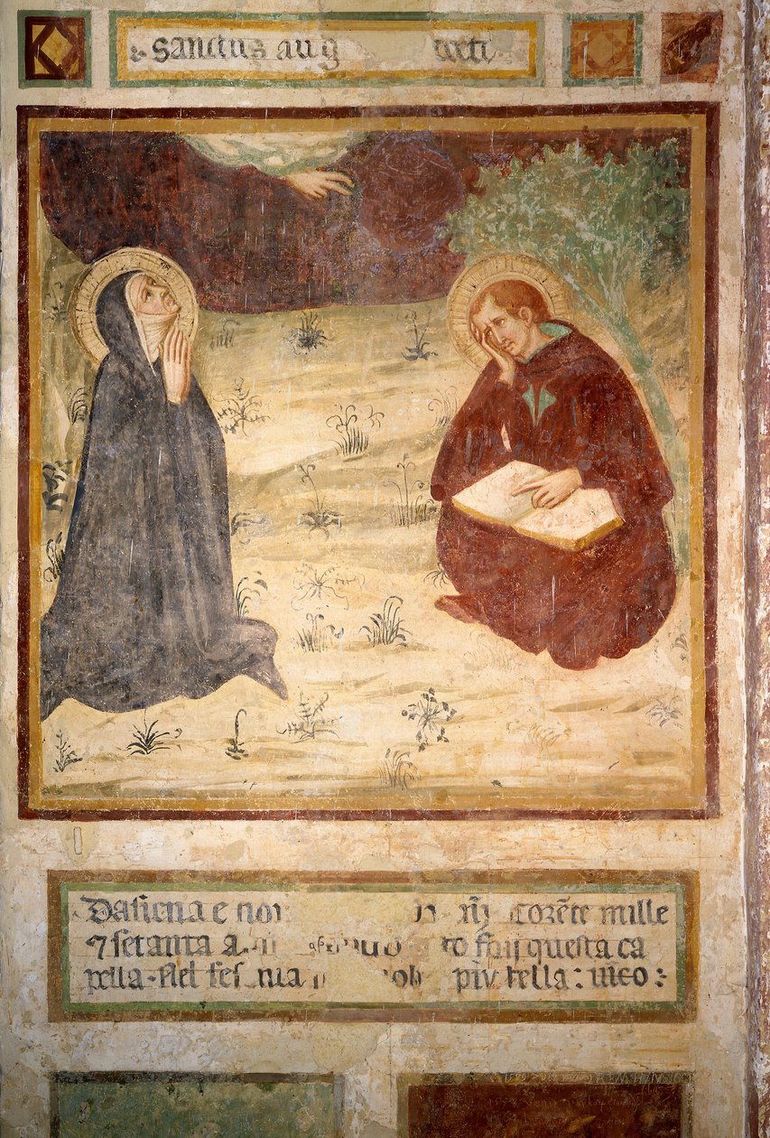 Saint Augustine of Hippo and Saint Monique, Eremo di San Leonardo al Lago, Monteriggioni by Lippo Vanni