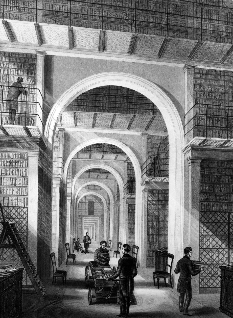 British Museum - Additional Library, engraved by E. Radclyffe, published in 
