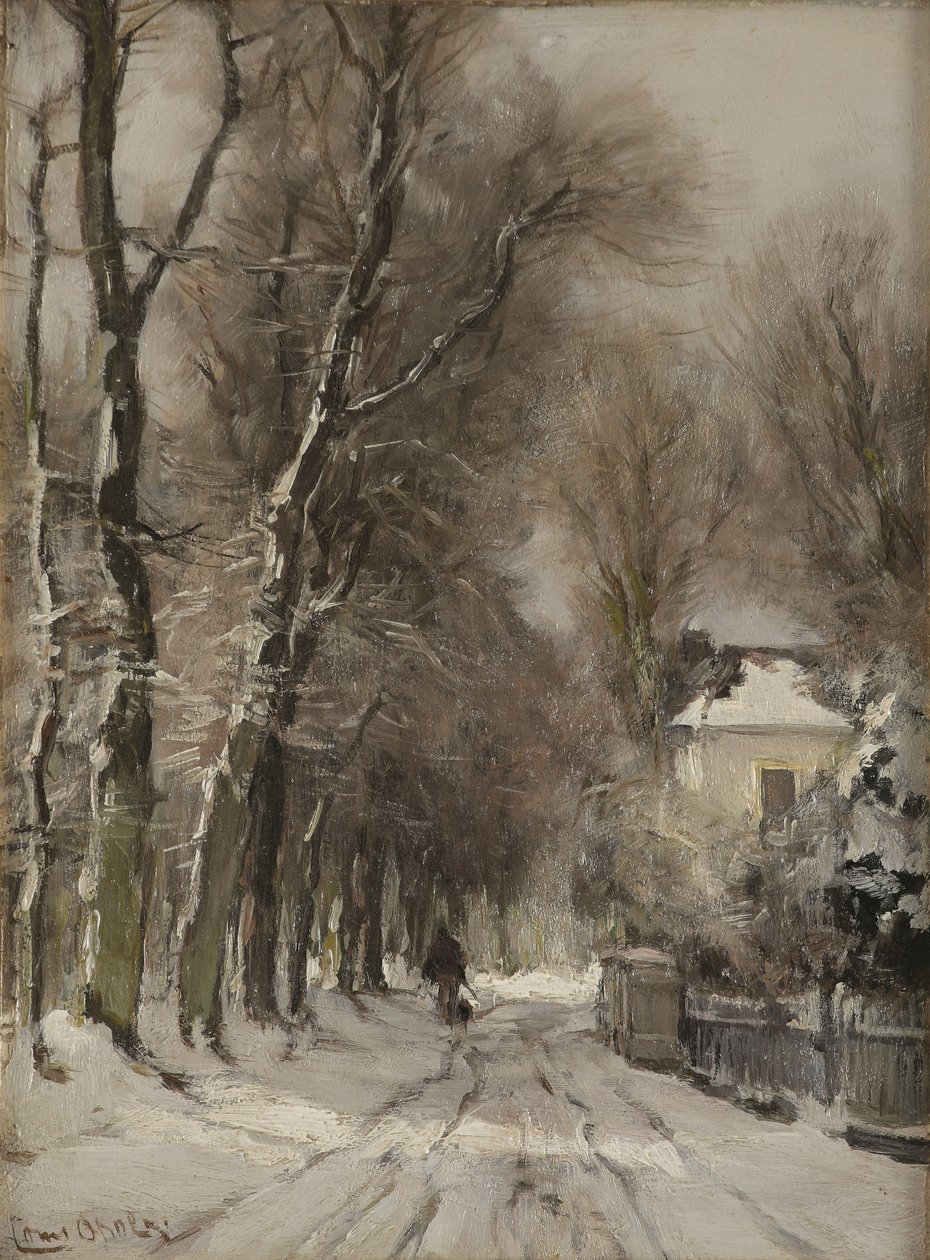 A snow covered path in winter by Lodewijk Frederik Hendrik (1850 1936) Apol