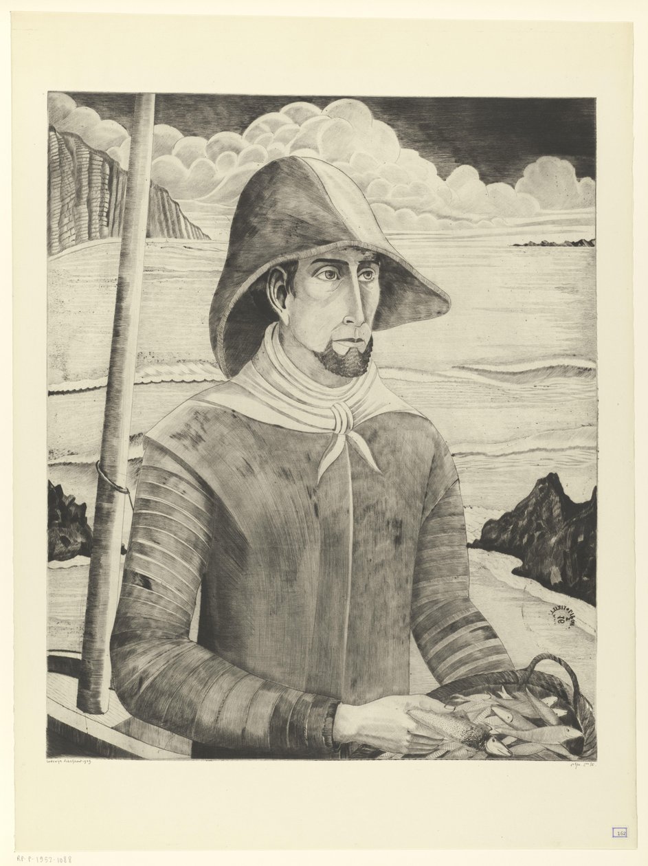 Breton Fisherman by Lodewijk Schelfhout (signed by artist)