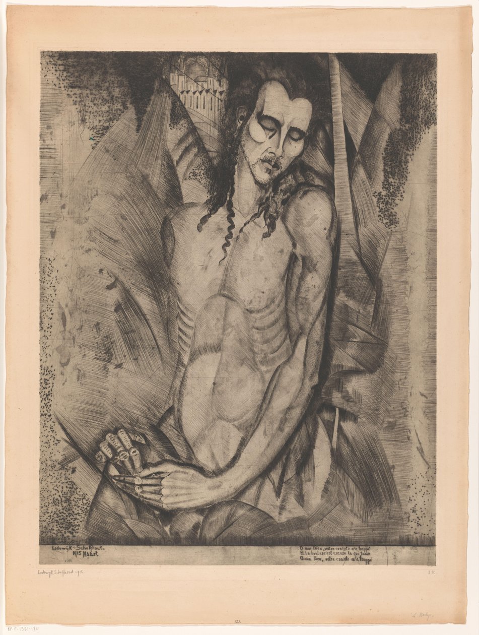Naked Man with Closed Eyes by Lodewijk Schelfhout (signed by artist)