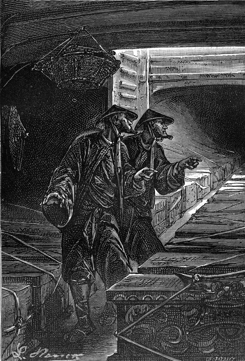Drawing by Leon Benett, from the book by Jules Verne 