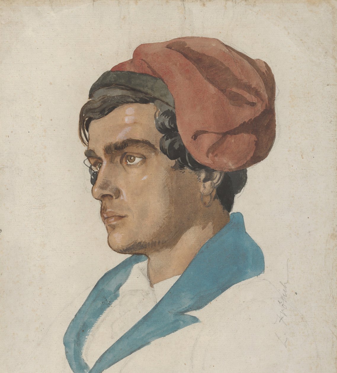 Head Study of a Fisherman from Capri by Lorenz Frølich