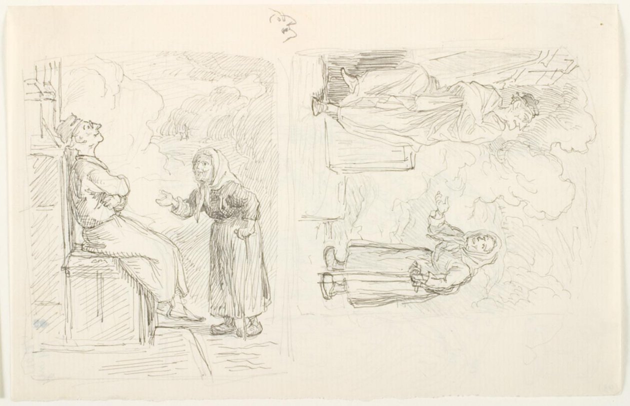 Two Drafts for Something by Lorenz Frølich