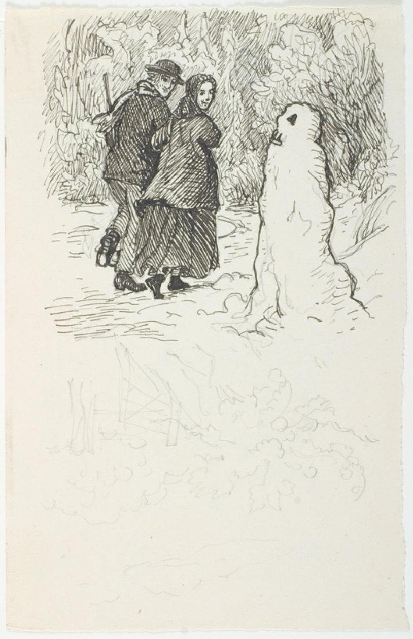 Draft for Illustration of The Snowman by Lorenz Frølich