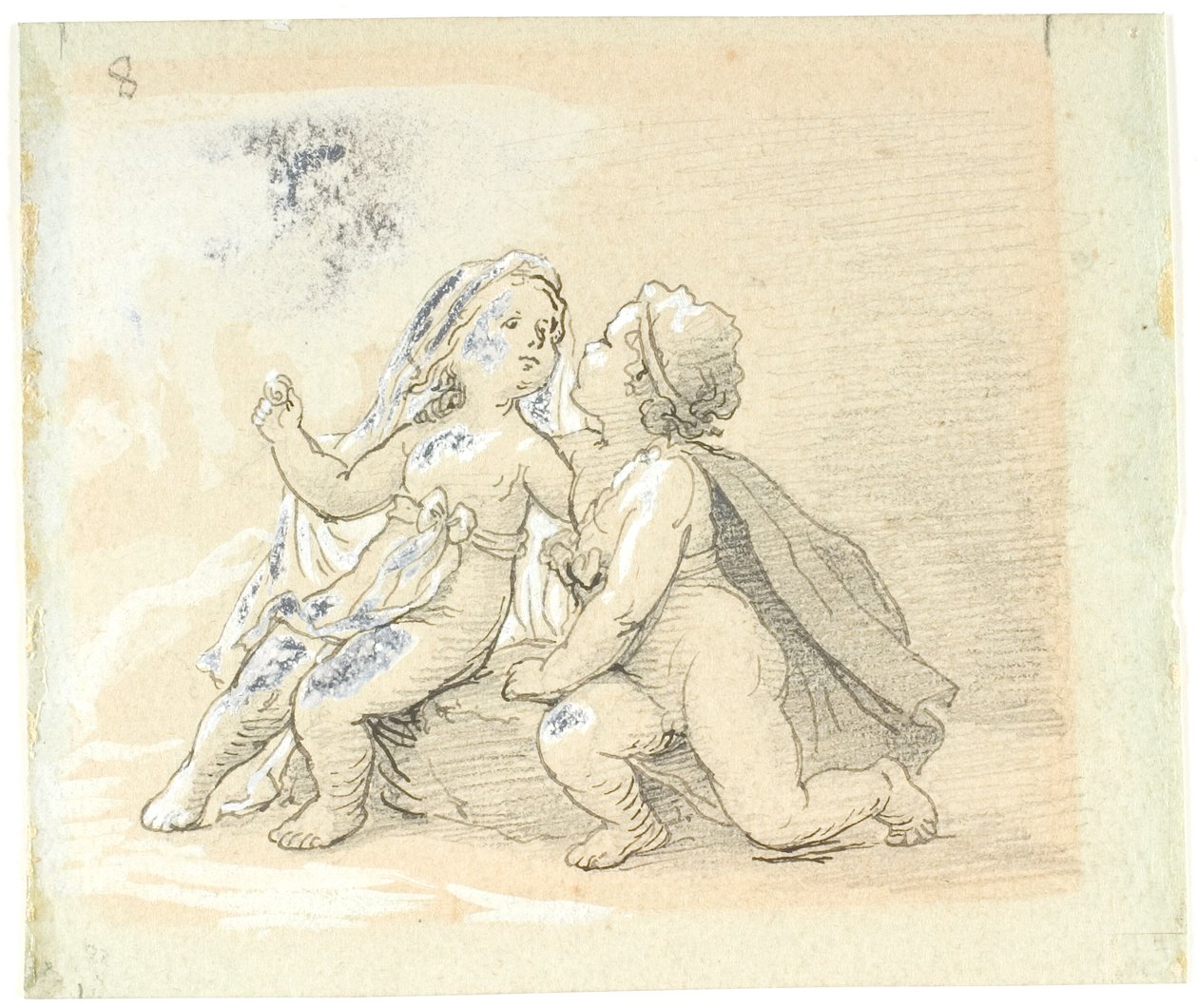 Vignette with a Boy Proposing to a Girl by Lorenz Frølich
