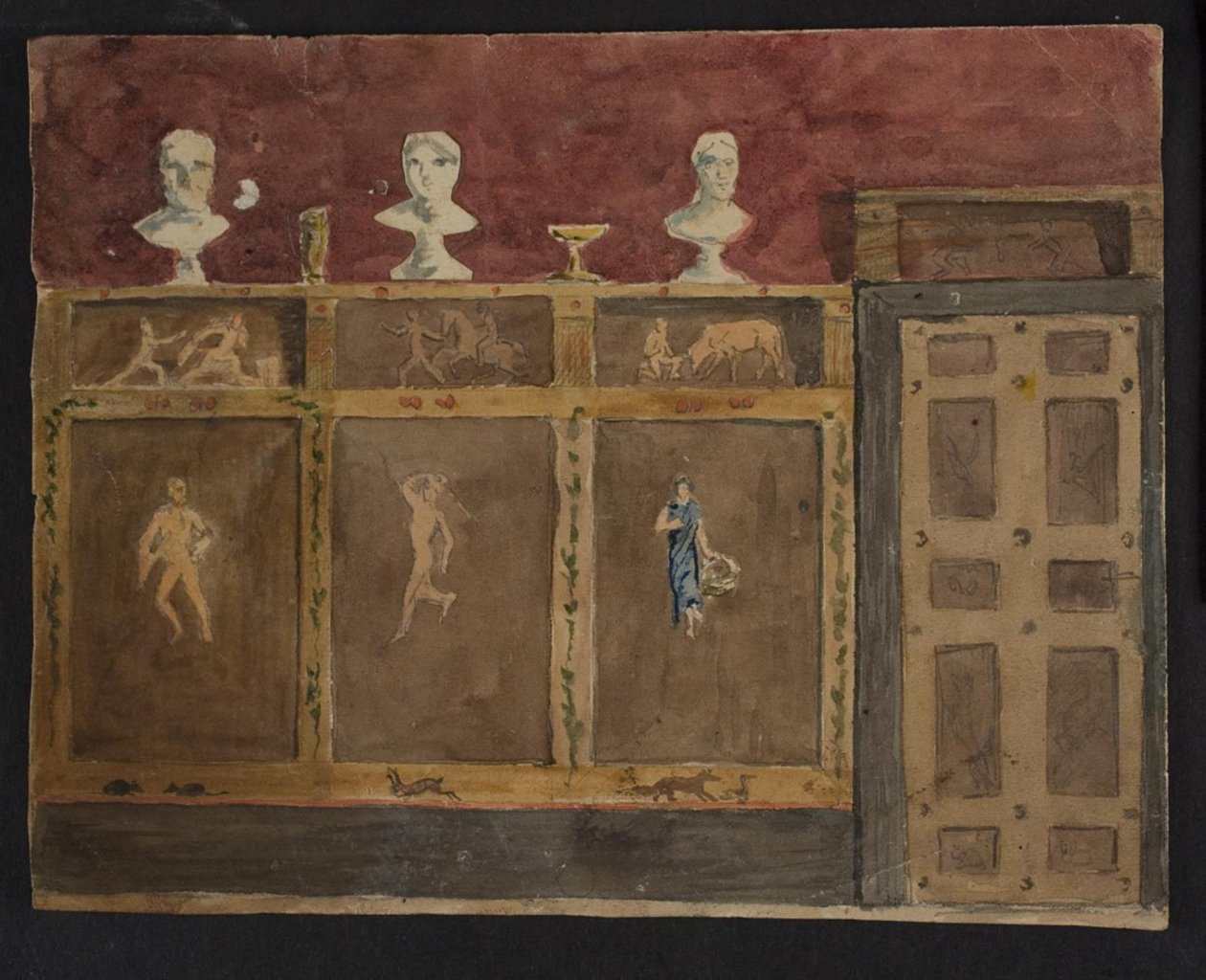 Wall decorations for Valhøj 1838/1839 by Lorenz Frølich