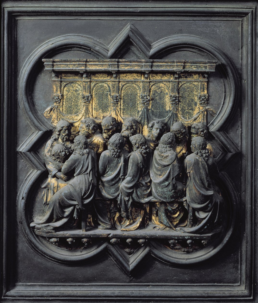 The Last Supper, twelfth panel of the North Doors of the Baptistery of San Giovanni by Lorenzo Ghiberti