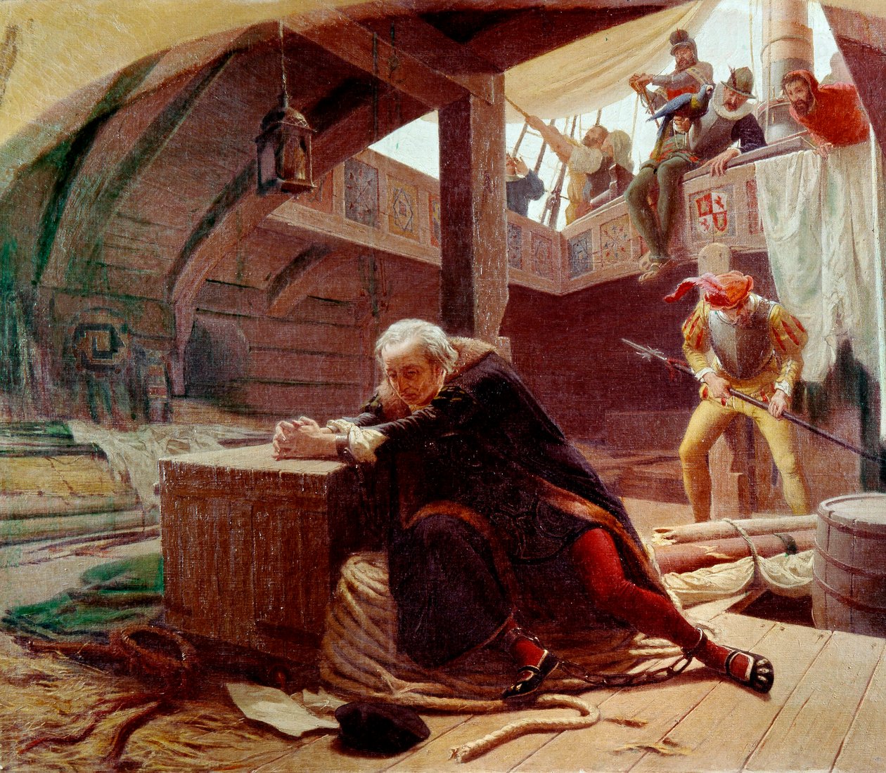 Christopher Columbus in 1500 during his return to Spain by Lorenzo Delleani