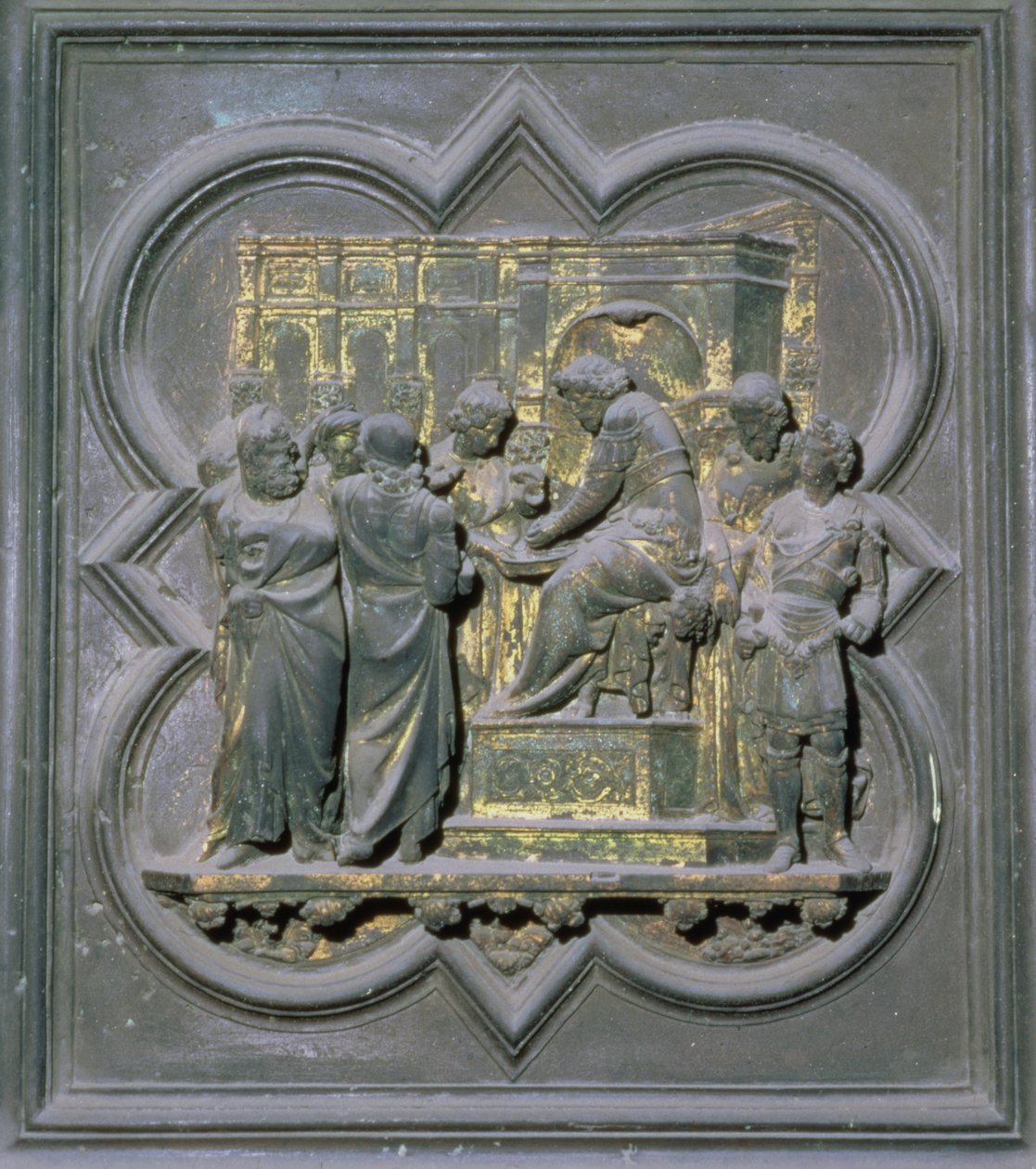 Pontius Pilate Washing His Hands before Christ, Sixteenth Panel of the North Doors of the Baptistery of San Giovanni by Lorenzo Ghiberti