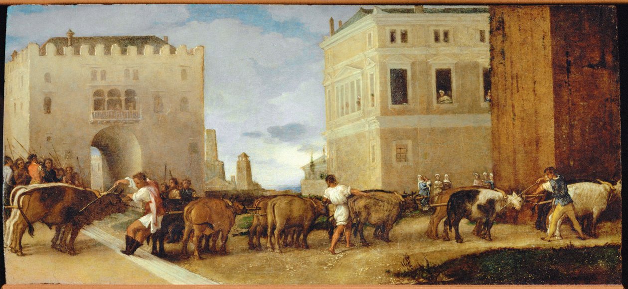 The Oxen of Saint Lucia by Lorenzo Lotto