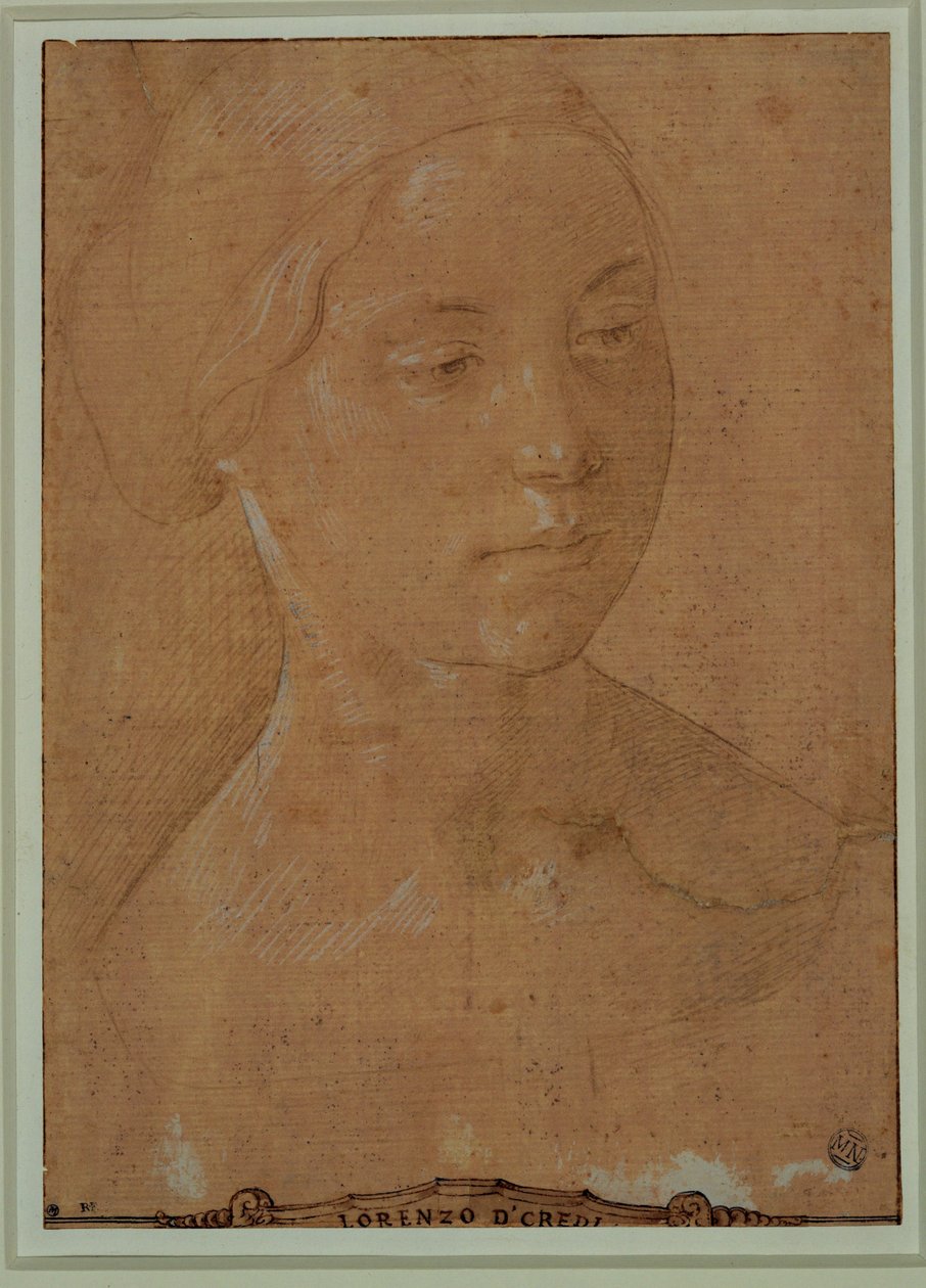 Portrait of a Woman with Hair in a Net by Lorenzo di Credi