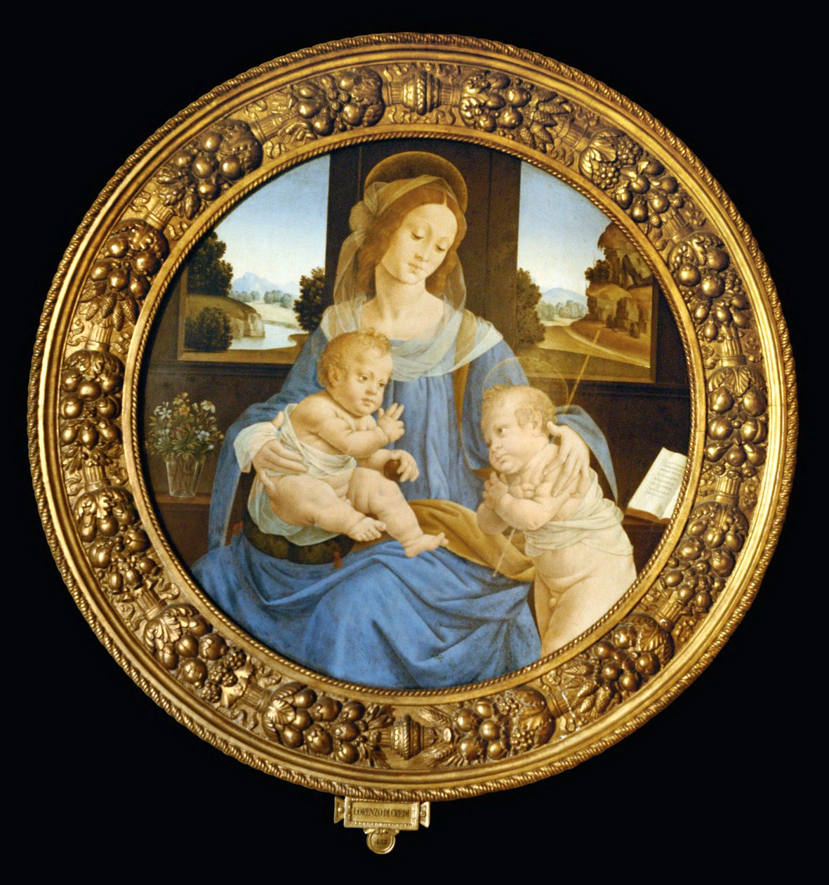 Tondo with Madonna, Infant Jesus and John the Baptist by Lorenzo di Credi