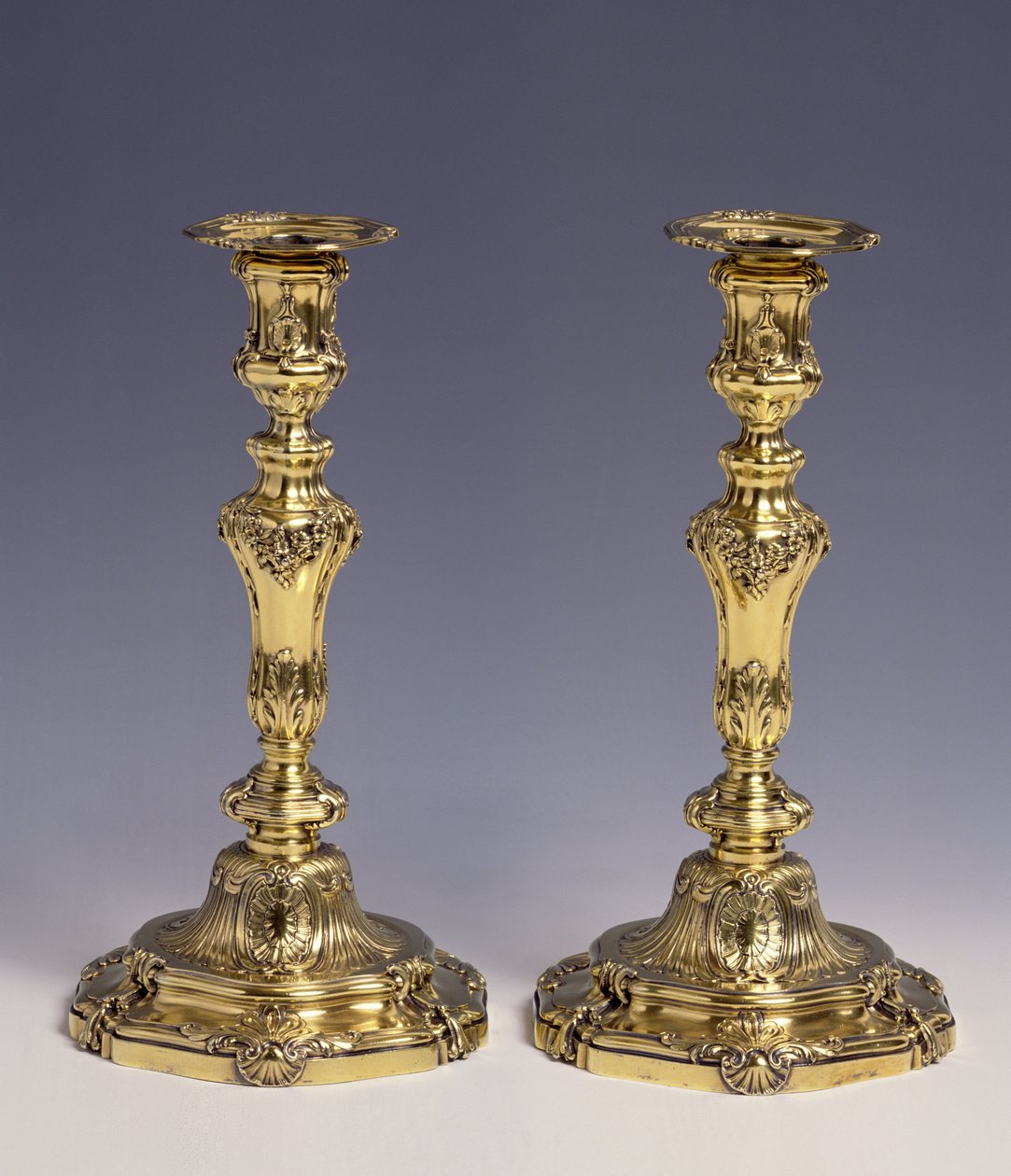 Pair of candlesticks, made by Louis-Joseph Lenhendrick by Louis Joseph Lenhendrick