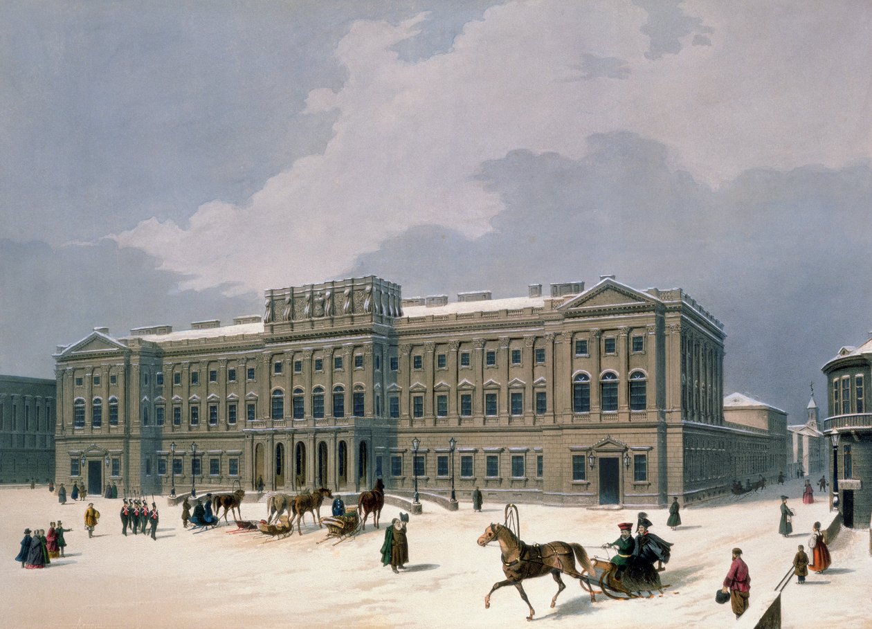 Palace of the Grand Duke of Leuchtenberg in St. Petersburg, printed by Lemercier, Paris by Louis Jules Arnout