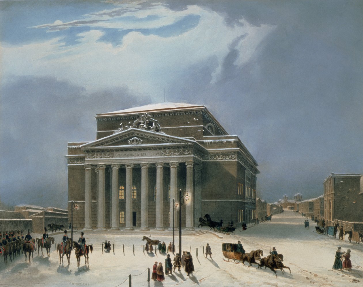 The Bolshoi Theatre in Moscow, printed by Lemercier, Paris