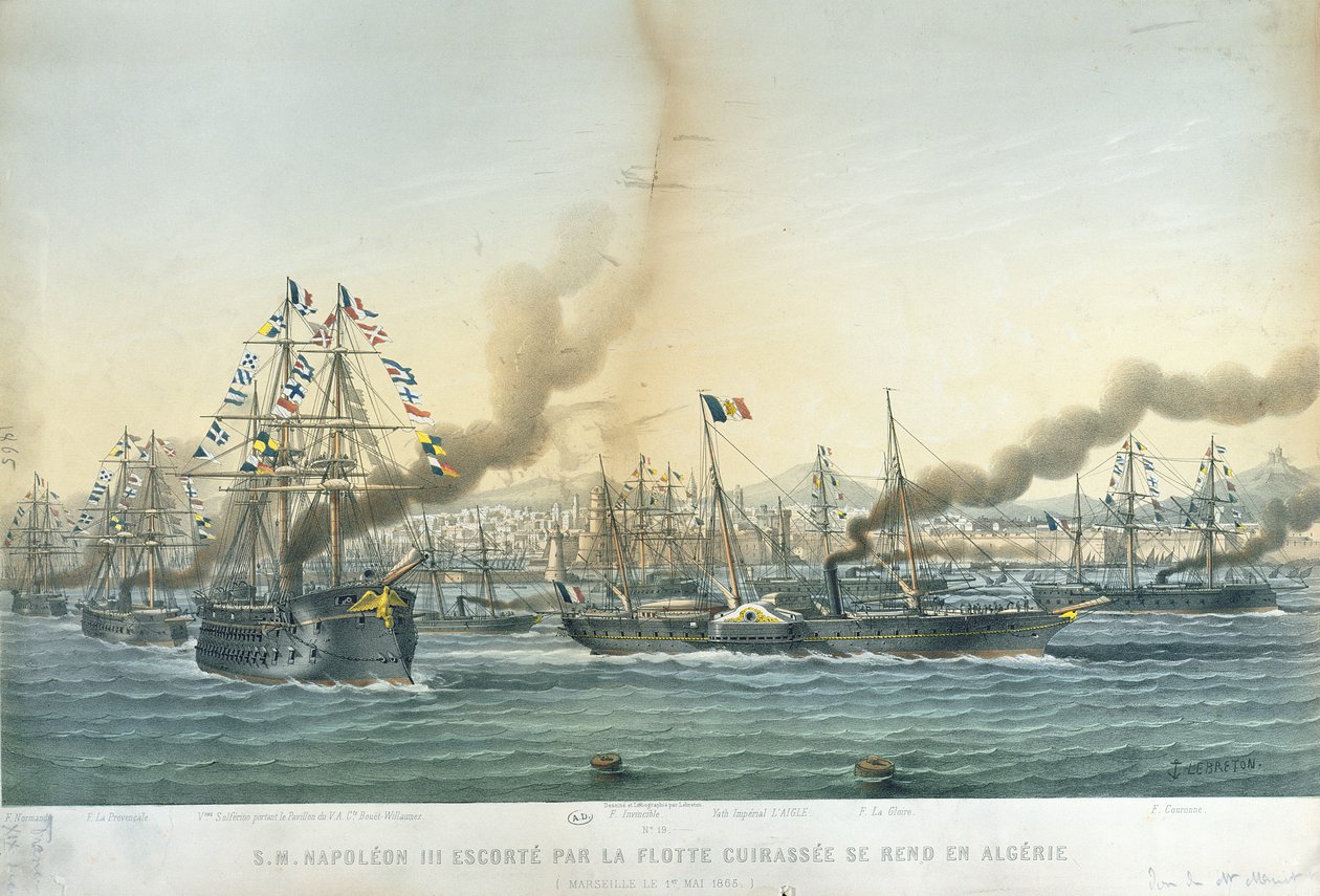 The Arrival of Napoleon III in Algeria with an Escort of Battleships, 1st May 1865 by Louis Le Breton