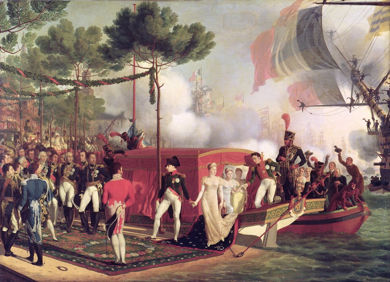 Napoleon I and Marie Louise Disembarking at Antwerp, 1810 by Louis Philippe Crepin