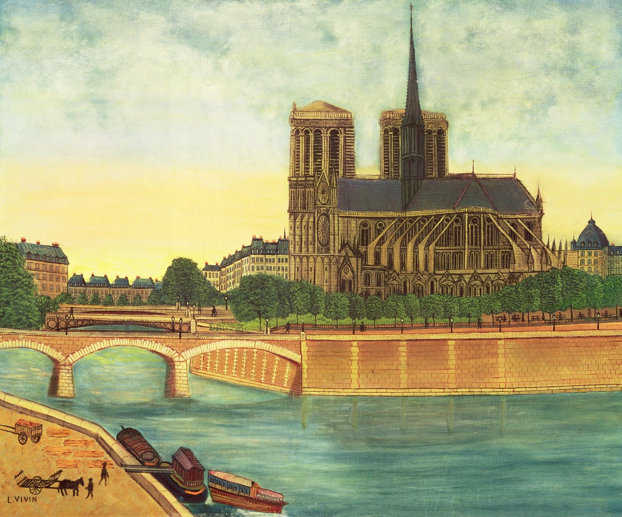 Notre-Dame (view of the apse) c.1933 by Louis Vivin