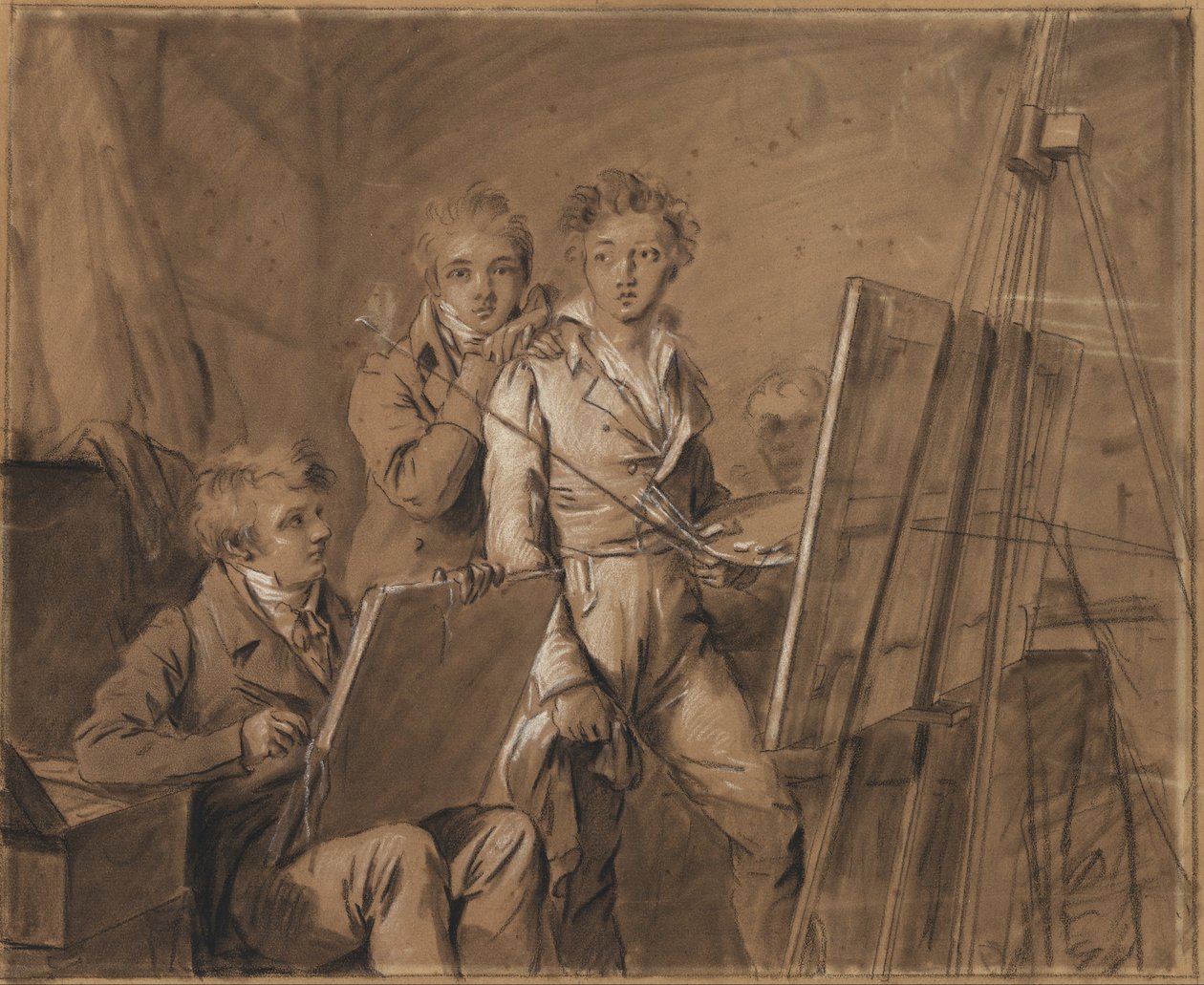 Three Young Artists in a Studio by Louis Leopold Boilly