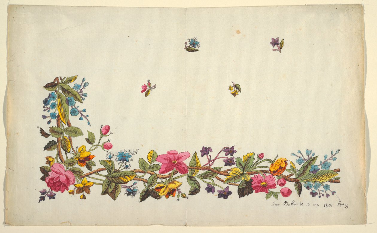 Floral Design for Printed Textile by Louis Albert DuBois