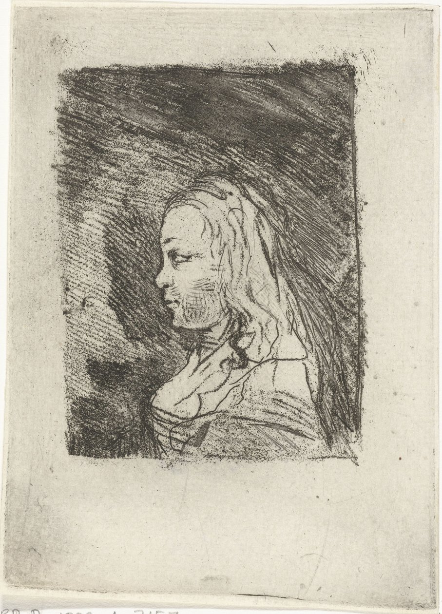 Bust of a Young Woman in Profile to the Left by Louis Bernard Coclers