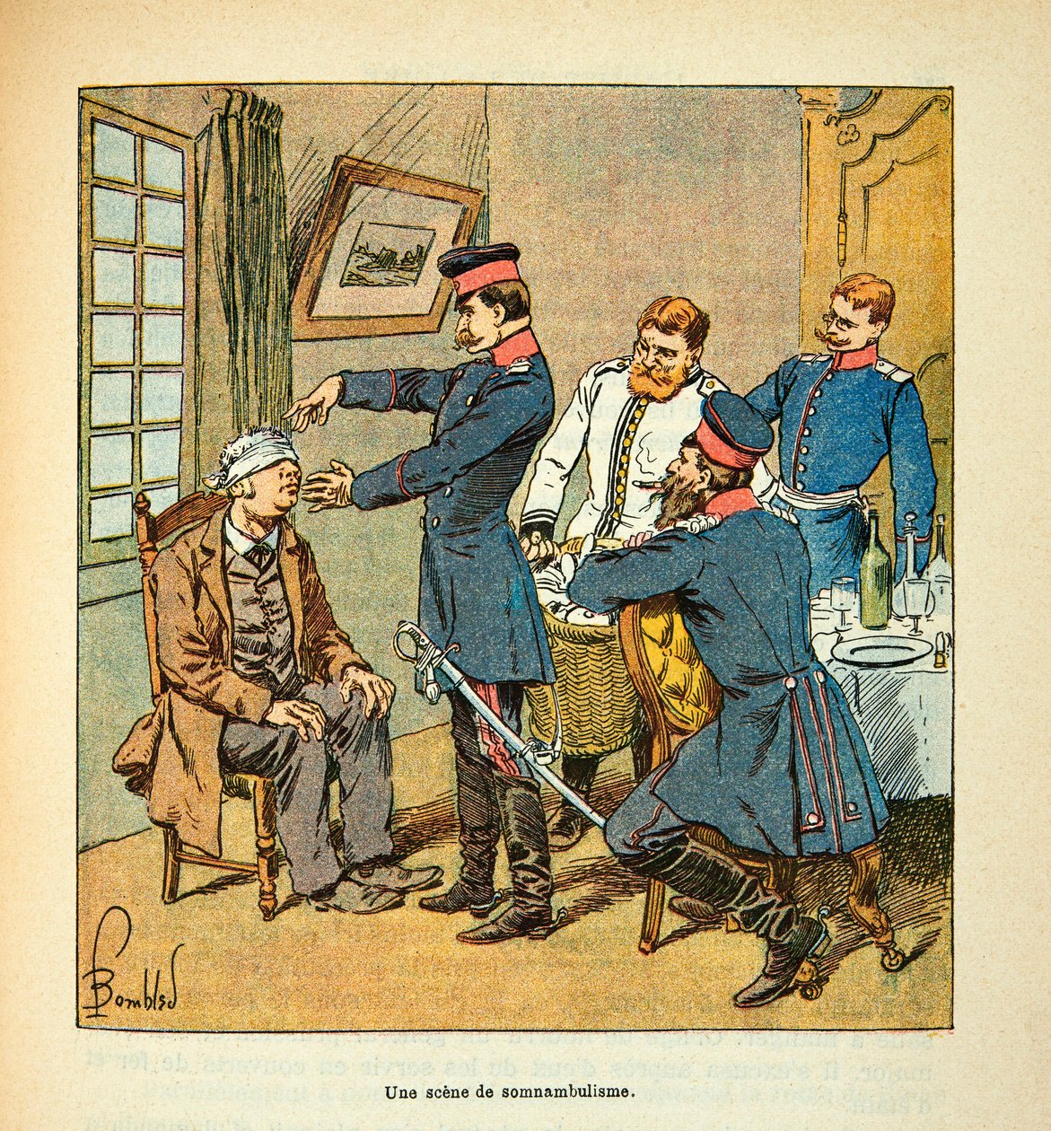 The Army of the Loire by Eugene Sergent, Illustrated by Louis Bombled: A Scene of Somnambulism, Private Collection by Louis Charles Bombled