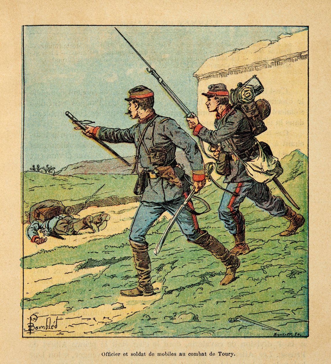 Officer and Mobile of the Cher in the Battle of Toury on October 5, 1870 by Louis Charles Bombled
