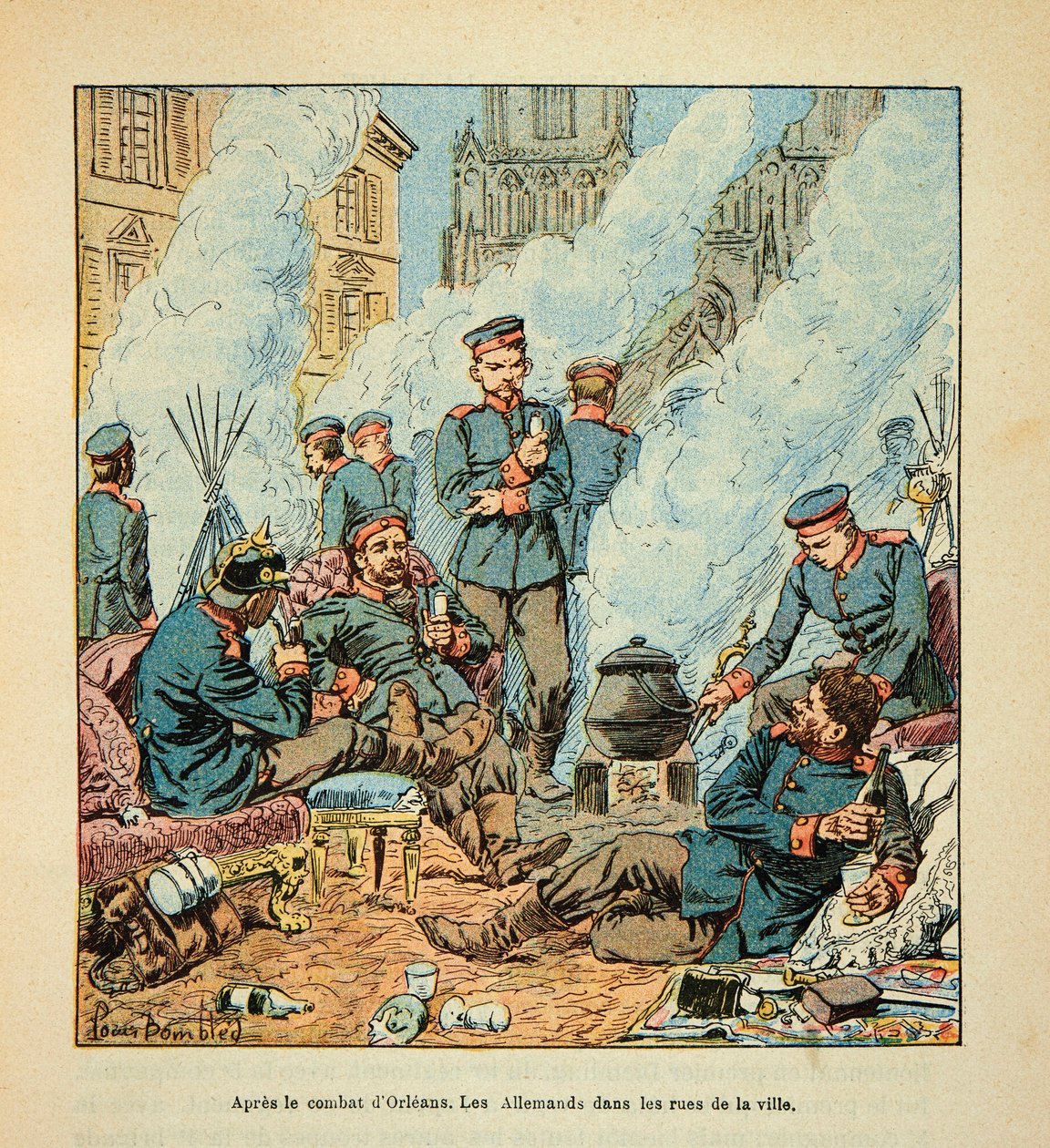 The Germans occupied the city of Orleans on October 11 by Louis Charles Bombled